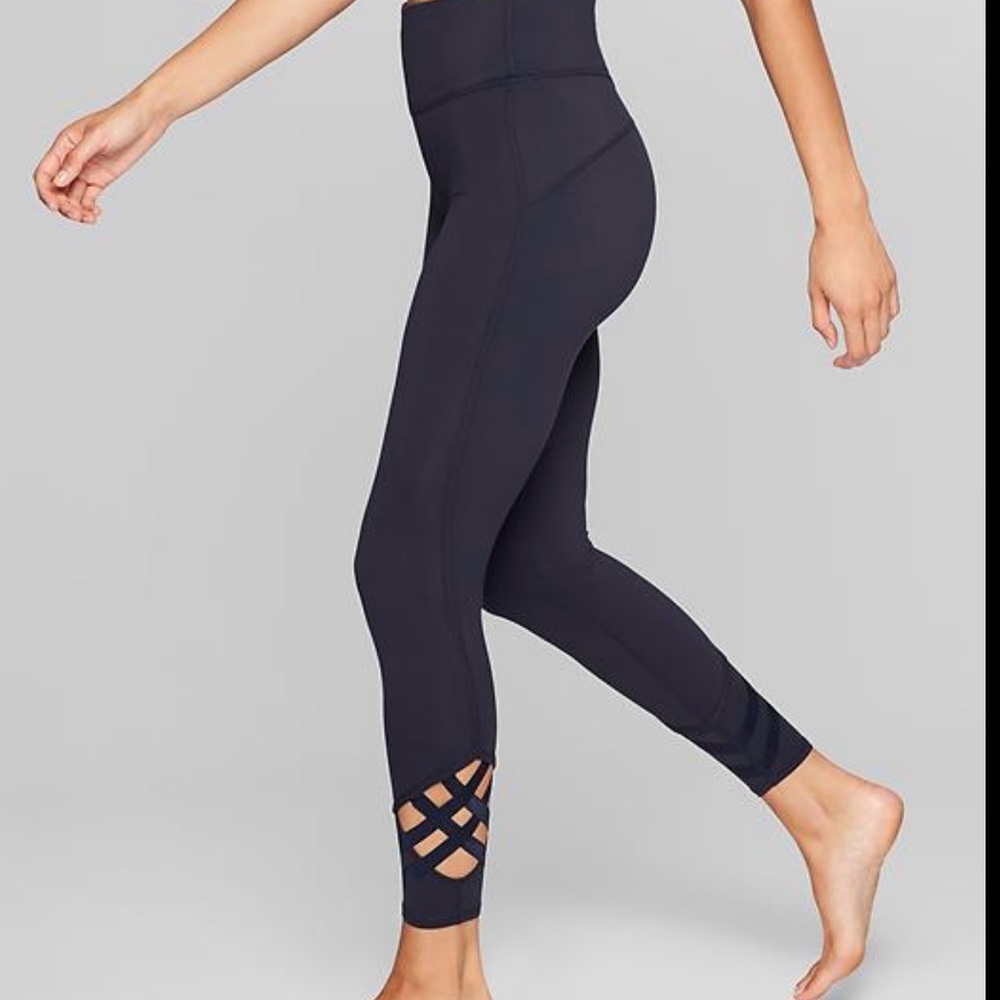 Athleta High Rise Sublime 7/8 Lattice Cutout SZ M Athletic